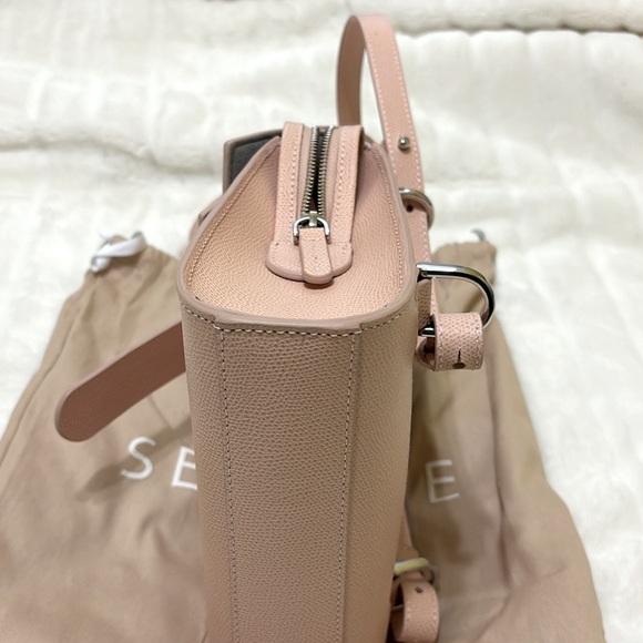 Senreve Alunna convertible bag, pebbled blush leather and silver, NWT - Picture 8 of 12